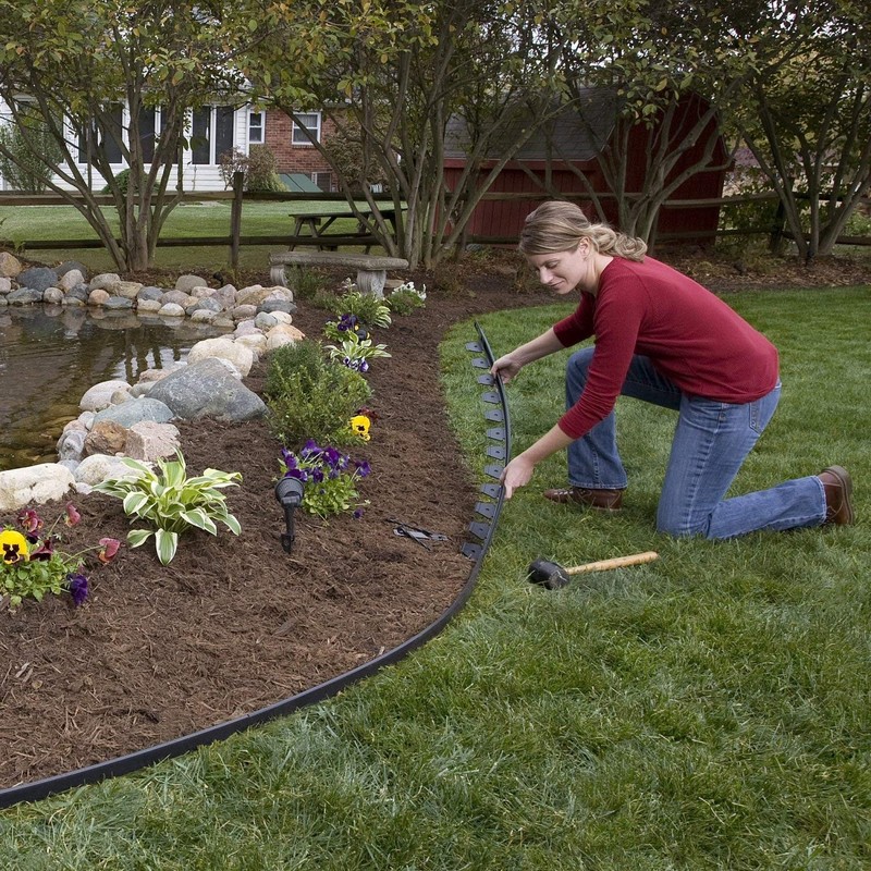 EasyFlex No-Dig Landscape Edging Kit - 100 ft., Black 100 ft traditional gallery