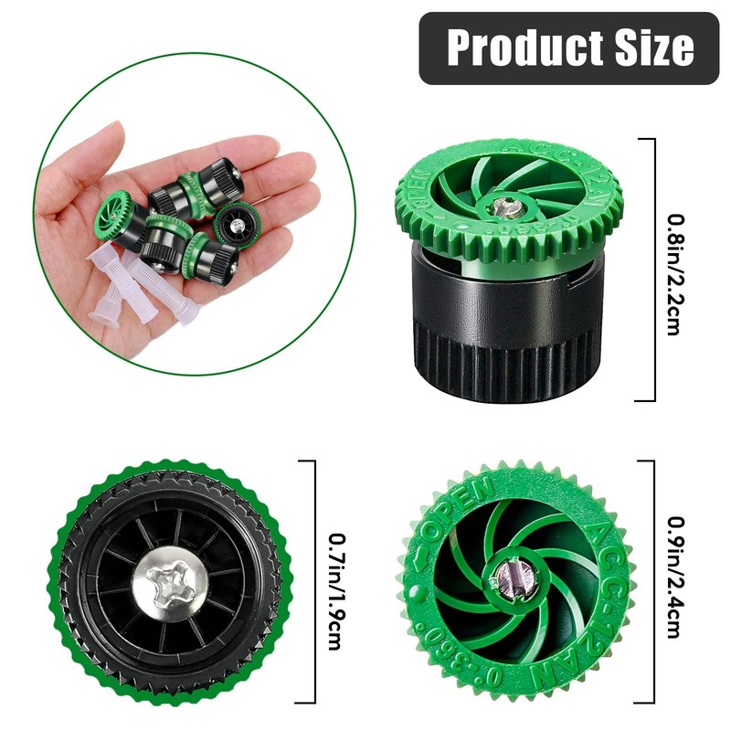 HolyMaji 10 Pieces Variable Arc Nozzle, Pop-up Sprinkler 12AN, LawnGreen gallery