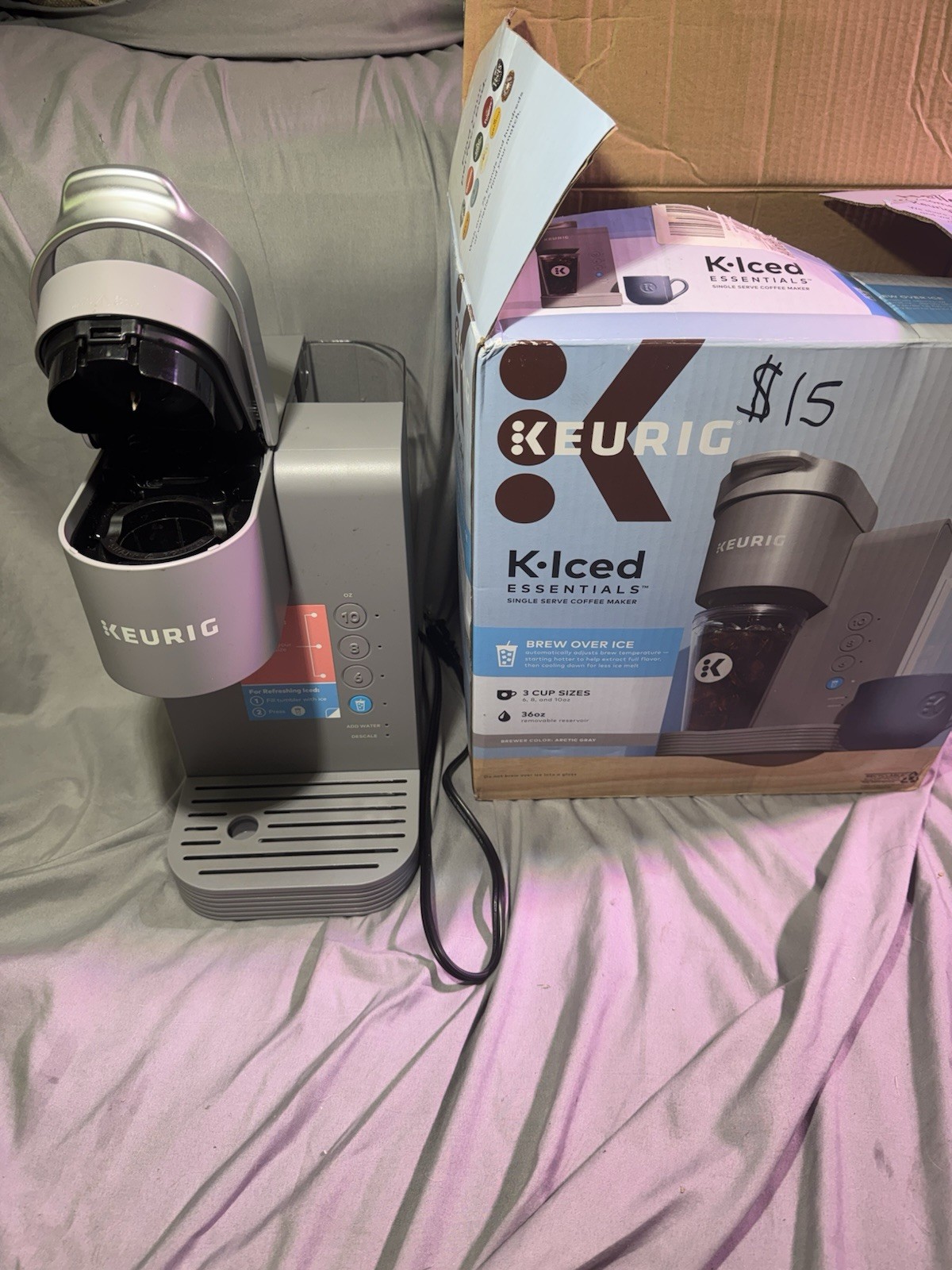 Keurig K-Iced Essentials Pod Coffee Machine Gray Hot & Iced Removable Tank Tray gallery