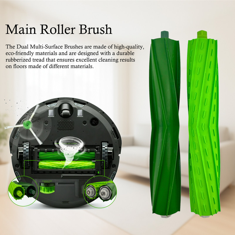 2 Pack Replacement Main Roller Brush for iRobot Roomba e5 e6 j6+ j9+ i7 i8+ i5+ gallery