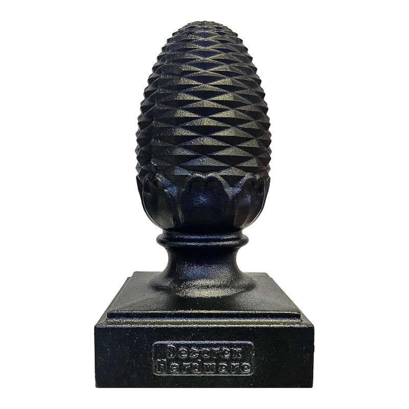 Decorex Hardware Cast Aluminum Pineapple Post Cap Black Powder Coat Fits gallery