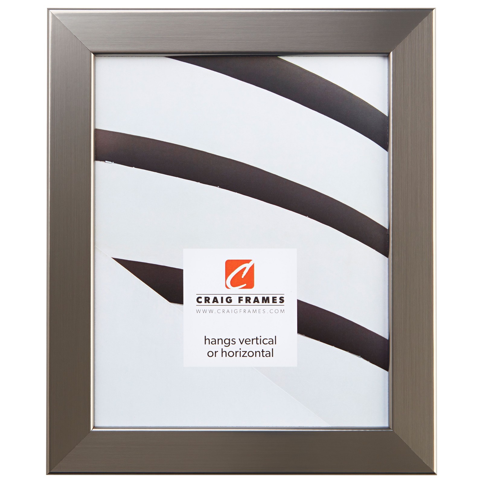 Craig Frames Bauhaus, 1.25 Inch Wide Modern Stainless Silver Picture Frame gallery