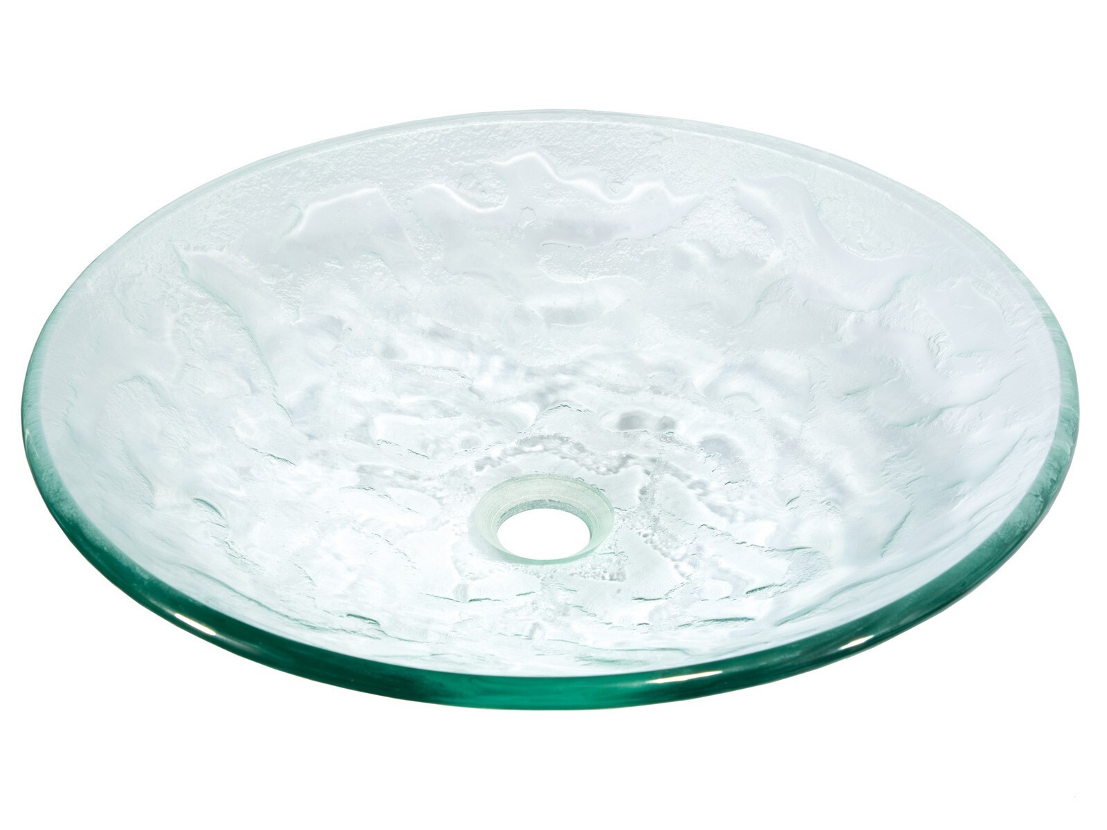EDEN BATH EMBOSSED WAVES GLASS VESSEL SINK CLEAR EB-GS12 gallery