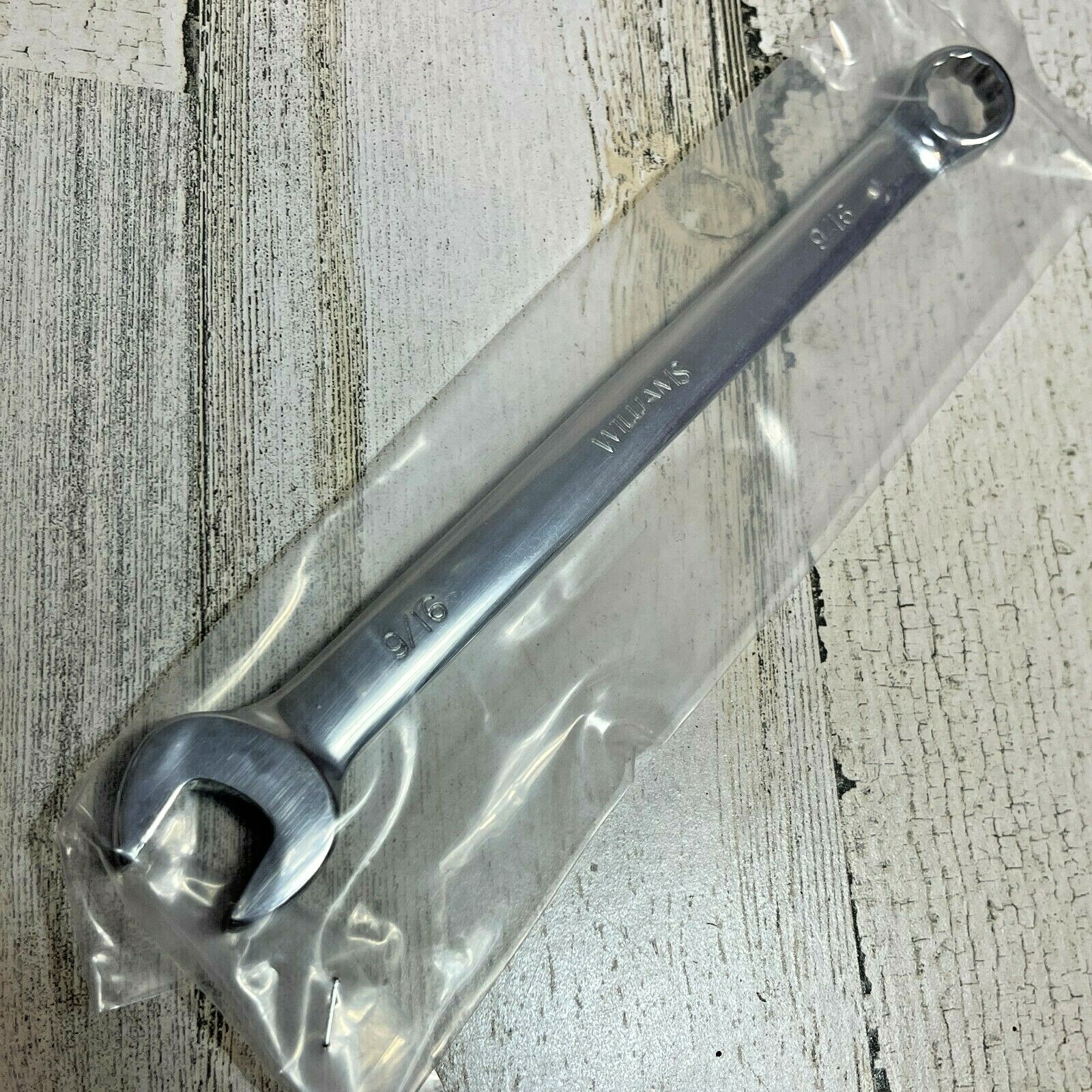 New WILLIAMS 9/16" Combination Wrench SAE 12 pt Hi-Polish - 11218 - 8.5" Long gallery