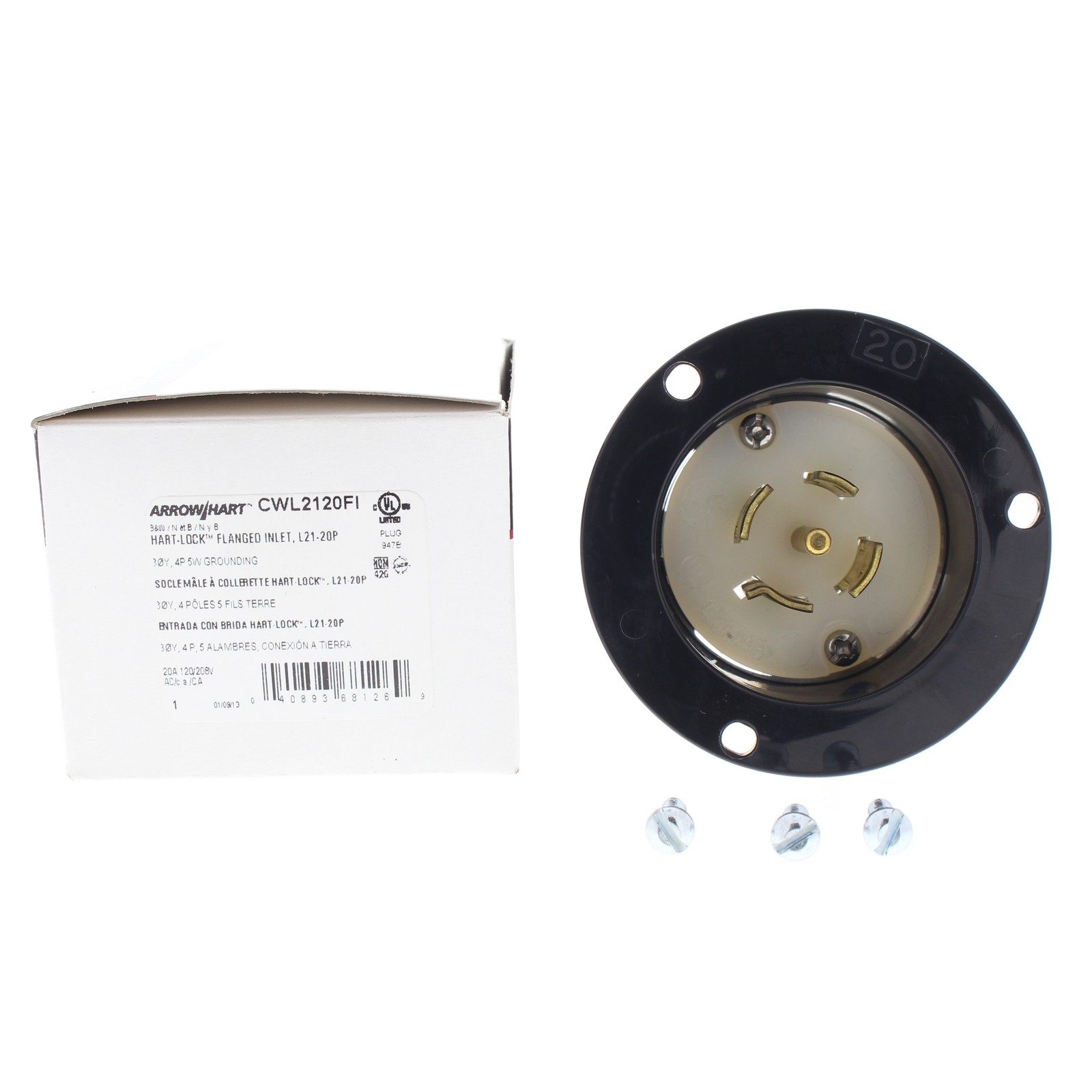 Arrow Hart Industrial Locking Flanged Inlet 20A 120/208V 3�Y CWL2120FI gallery