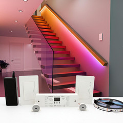 Motion Sensor RGB LED Stair Light Kit 16.4FT Cuttable Indoor Handrail Strip