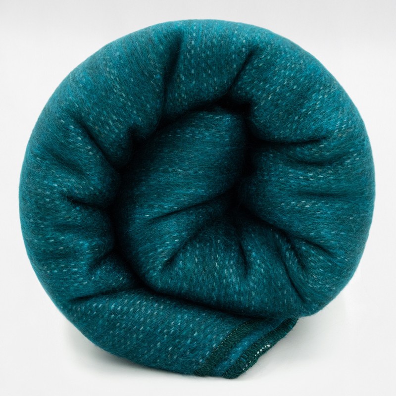 DOUBLE DENSITY ALPACA WOOL BLANKET THROW | QUEEN SIZE | SOFT & WARM – DEEP TEAL gallery