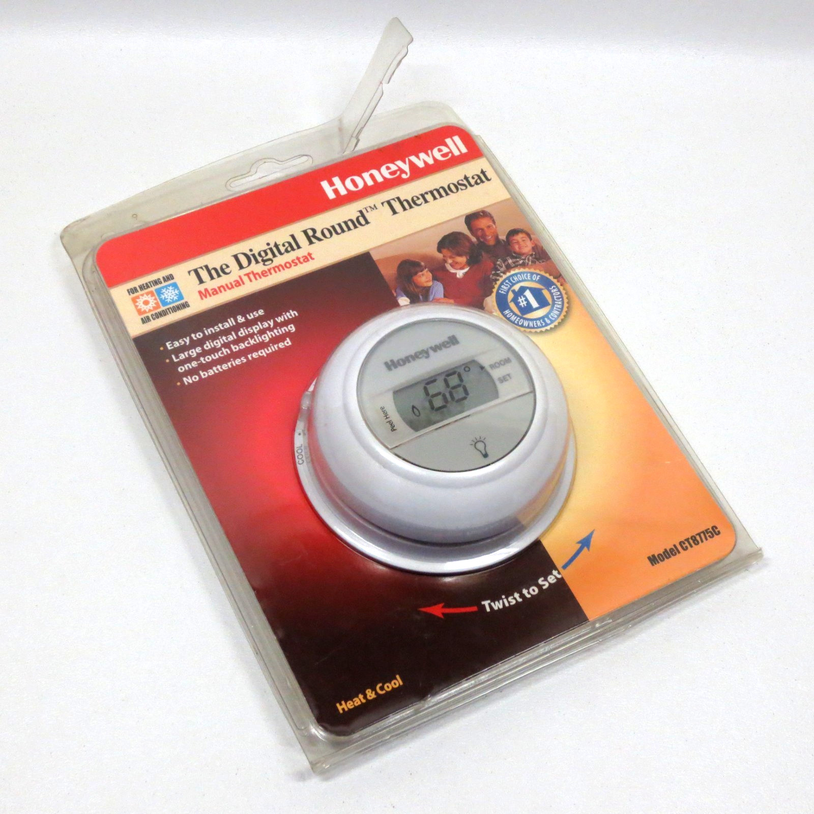 Honeywell Digital Round Thermostat CT8775C Heat & Cool - SEALED - gallery