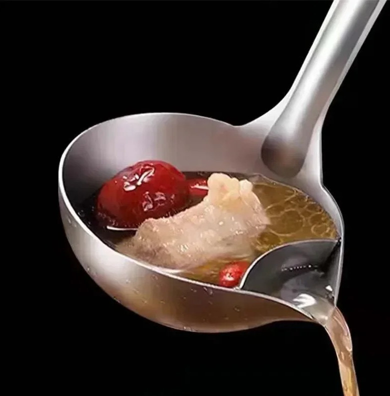 1pc Stainless Steel Oil Strainer Colander Spoon Fat Separator Kitchen Tool - NEW gallery