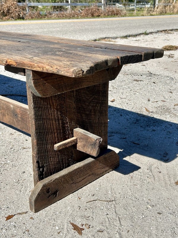 Rustic Barn-Wood Ash Harvest Bench gallery