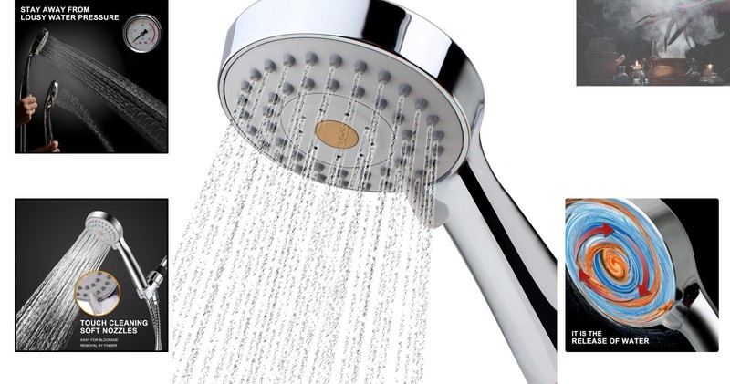 Modern High Pressure Handheld Shower - Powerful Spray & 79-inch Hose Included gallery