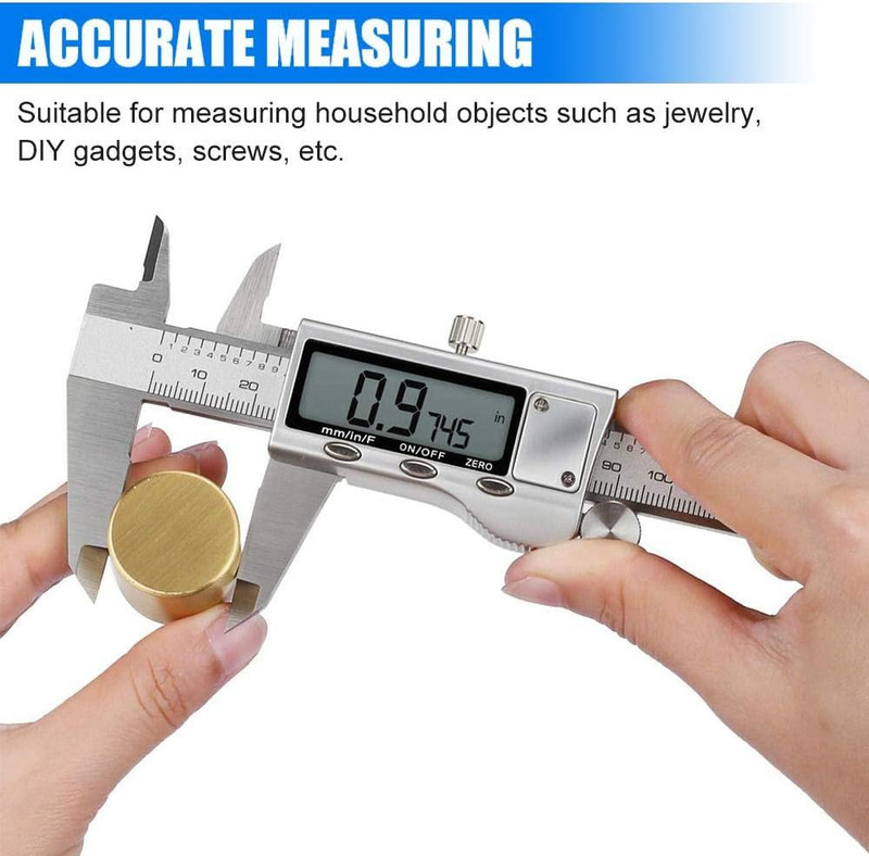 Digital Caliper Measuring Tool, Stainless Steel Vernier Caliper Digital Micromet gallery
