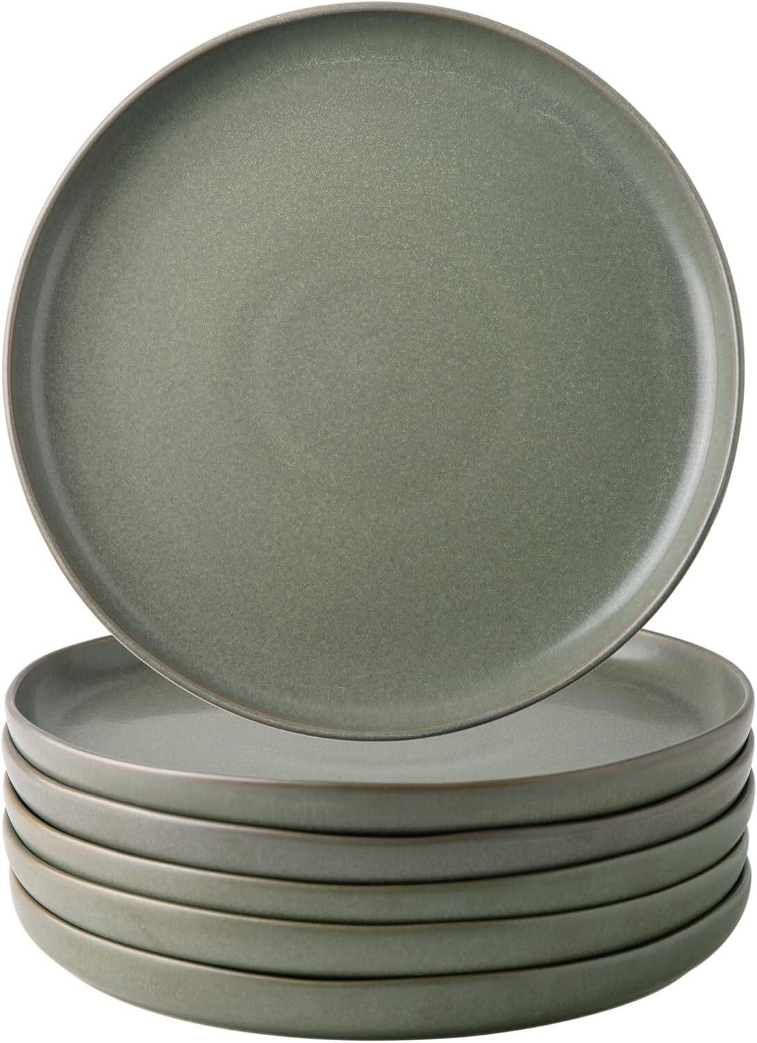 Ceramic Dinner Plate Set of 6 with Wavy Edge 10.5-Inch Stoneware Dinnerware gallery