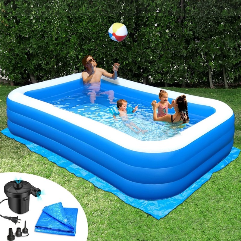 High-Quality Rectangular Pool - 10ft x 6ft - Electric Pump gallery