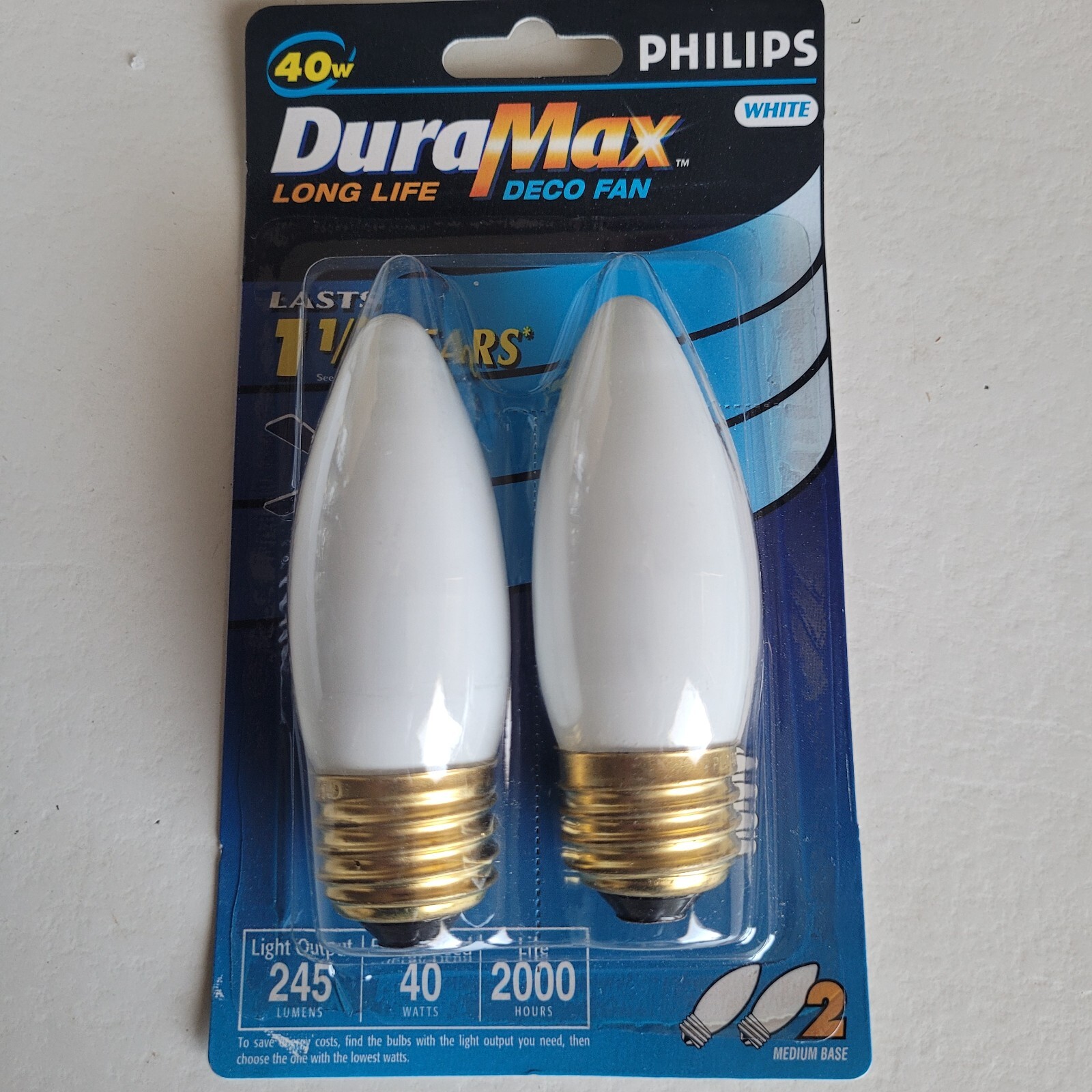 4- Philips Duramax Light Bulb White Long Life 40W Medium Base Ceiling Deco Fan gallery