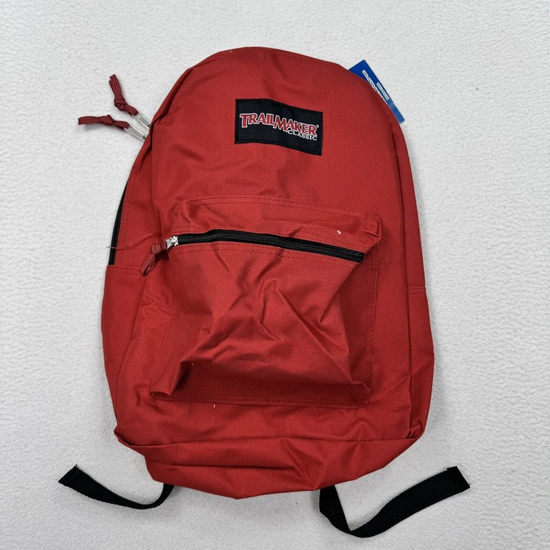 Vintage Trailmaker Classic 2 Pocket Backpack Red 14″ Retro School