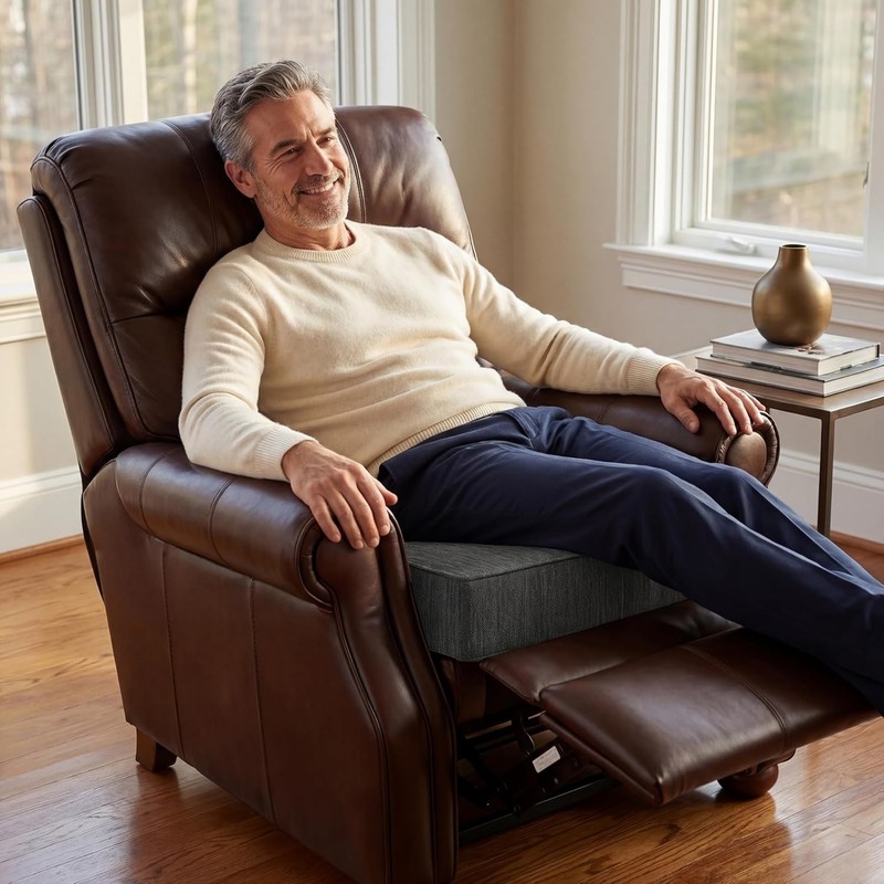 Extra Large Dual-Layer Gel Memory Foam Recliner Cushions for Elderly, 20X20X5 In gallery