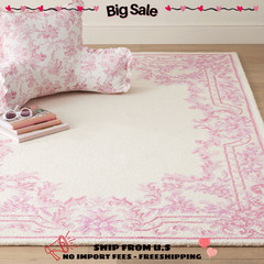 Potterybarn LoveShackFancy Ornate Border Rug Pink 3’x5′
