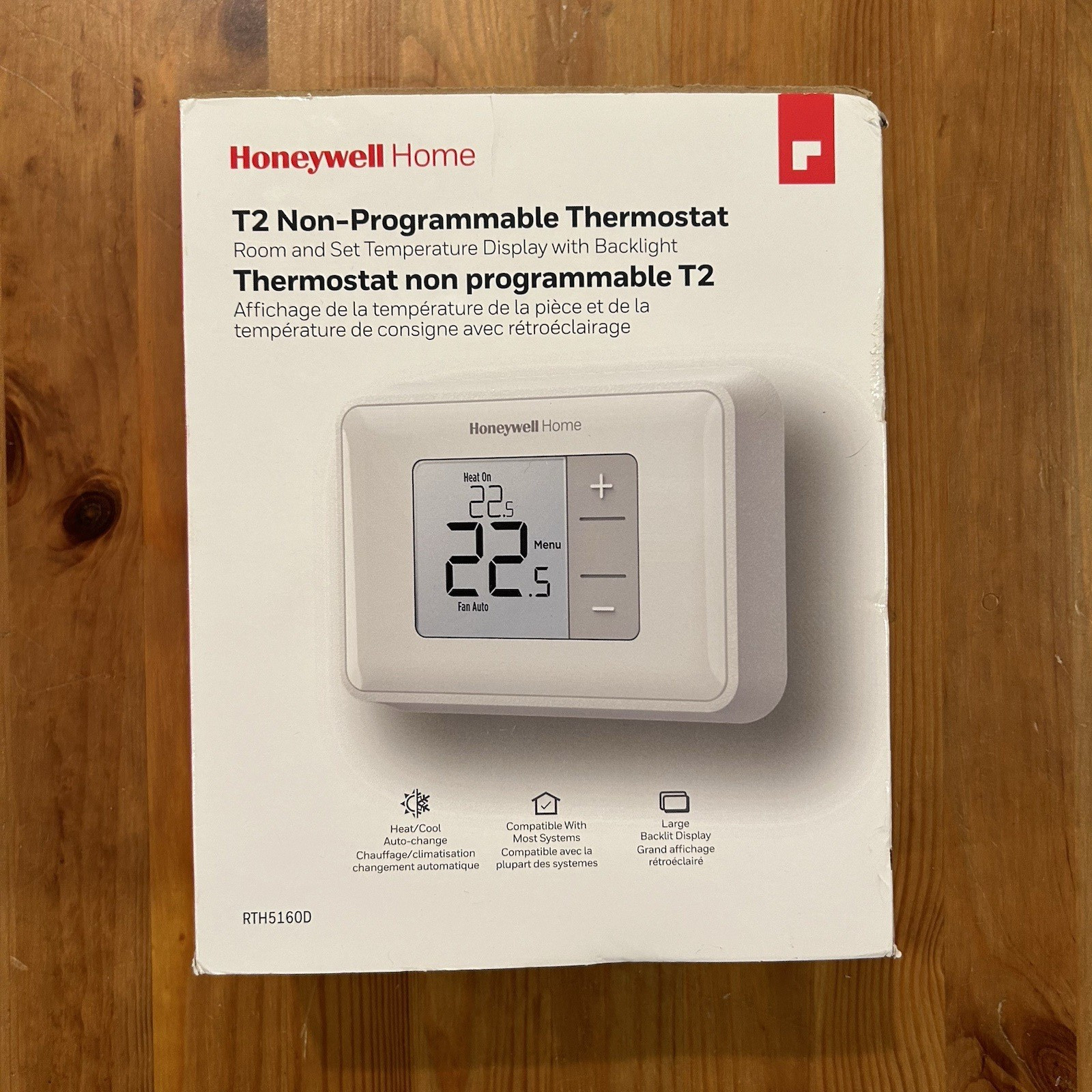 Honeywell RTH5160D T2 White Non-Programmable Thermostat w/ Backlit Display gallery