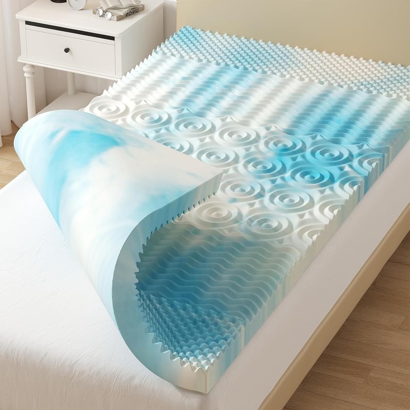 5-Zone Support Memory Foam Mattress Topper Gel Infused Comfort Breathabl Bed Pad gallery