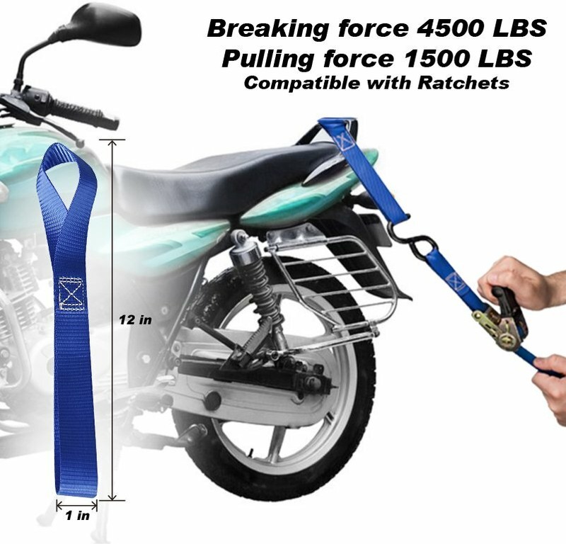 Soft Loop Tie Down Straps - 1,500Lbs Load Capacity & 4,500 Lbs Breaking Strength gallery