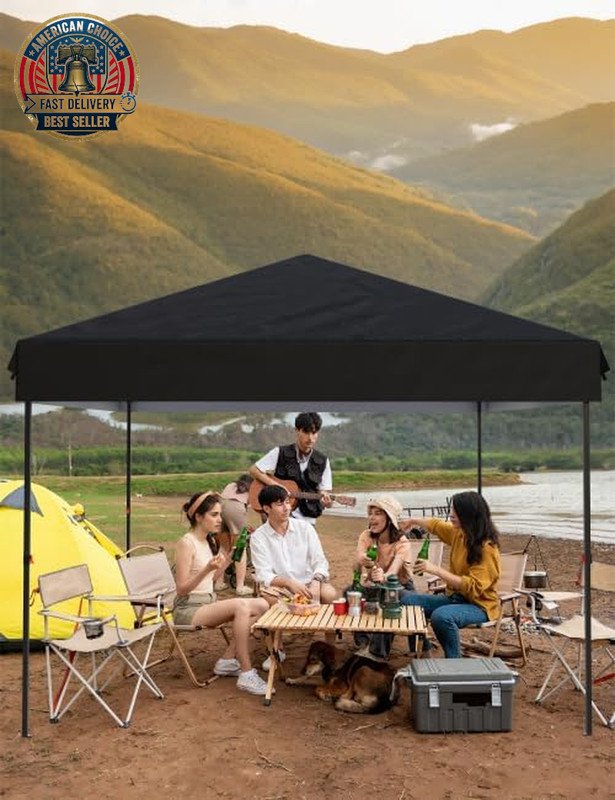 10X10 Pop up Canopy with Removable 4 Sidewalls - Easy up Camping Tent with One B gallery