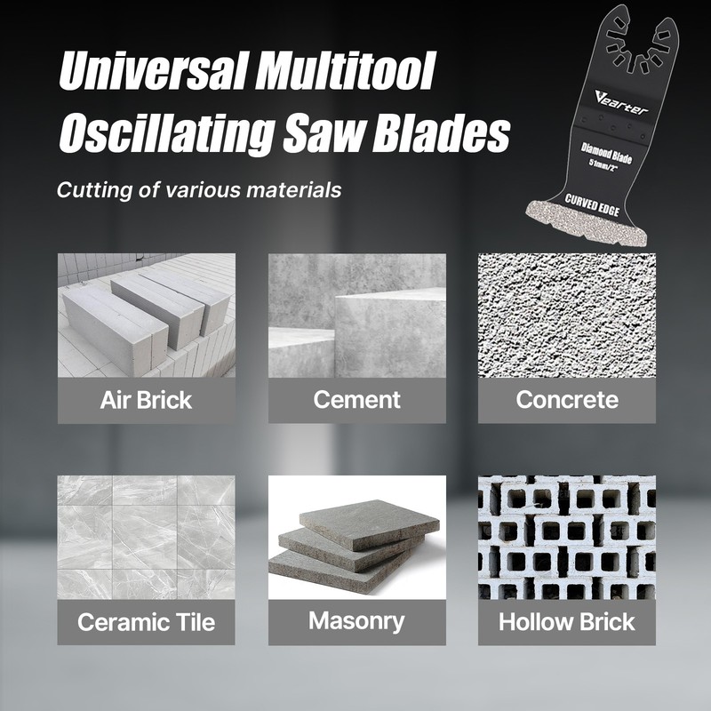 Vearter 5Pcs Diamond Oscillating Multi Tool Blade Mortar Cutting Grout Removal gallery
