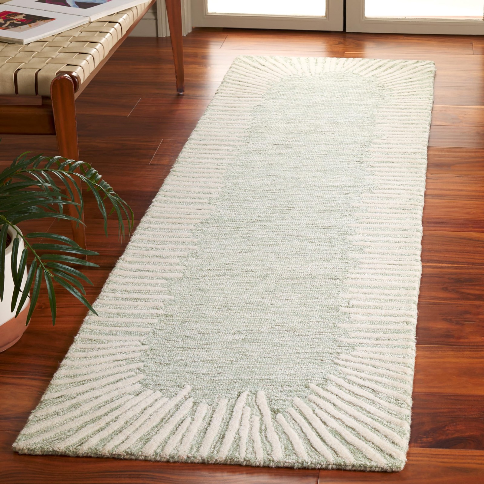 Safavieh Abstract Collection Runner Rug - 23 X 8 Sage Ivory Handmade Wool Ideal gallery