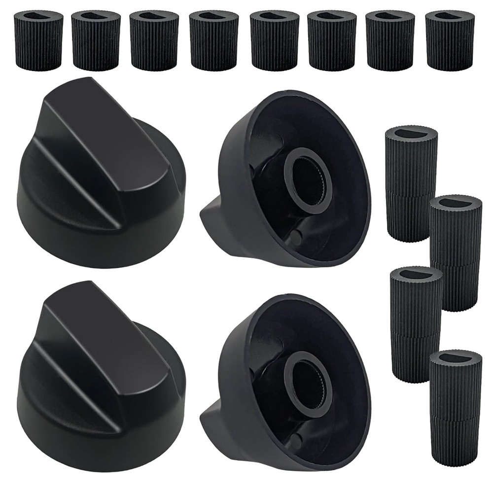 Black Universal Control Switch Knobs 4 Pack Upgrade Kit Replacement Switch