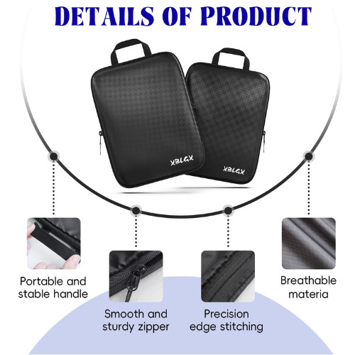 6-Piece Travel Compression Packing Cubes Set Luggage Organizer Bags for Carry-On gallery