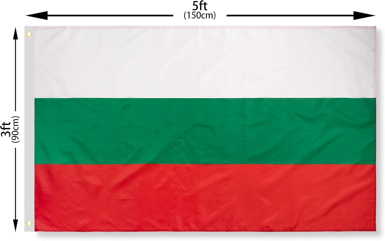 DANF Bulgaria Flag 3x5 Ft Thick Polyester, Fade Resistant, Brass Grommets, Canva gallery