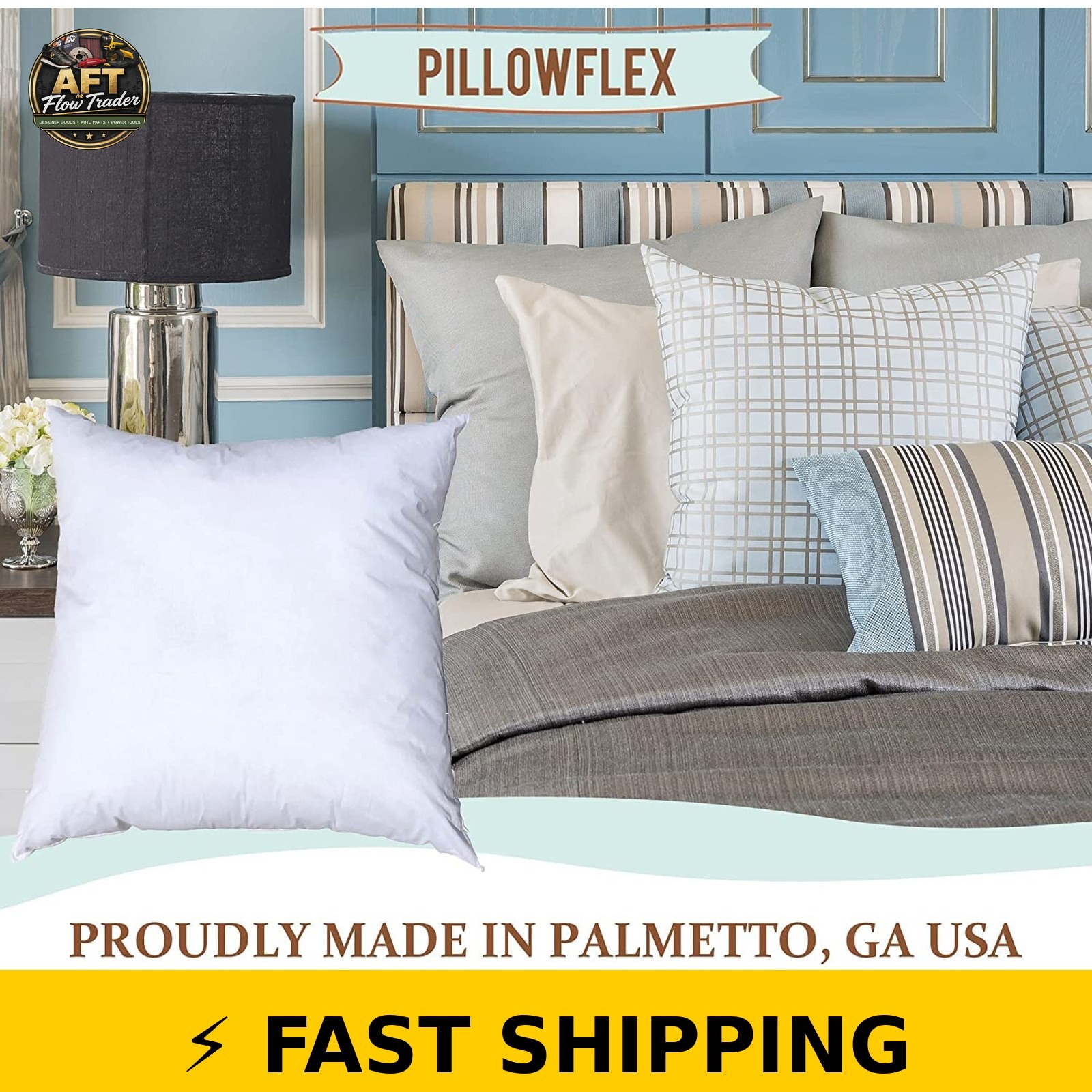 Pillowflex Premium Polyester Pillow Insert - 15x15, Pack of 2 gallery