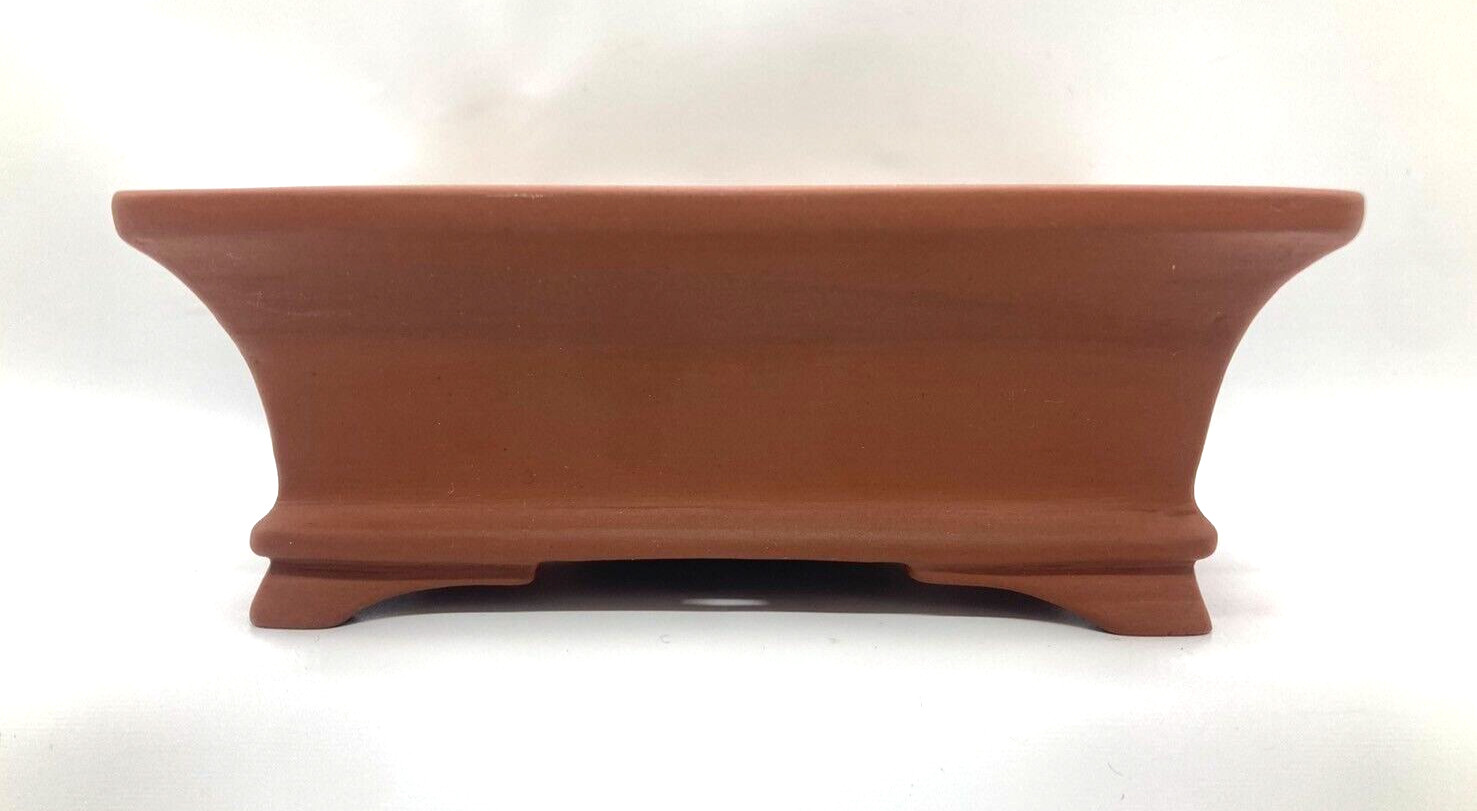Tokoname Bonsai Pot SHOZAN Rectangular Pot glazed Brown w4.7in From Japan gallery