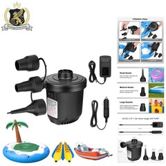 Quick-Fill Electric Air Pump for Inflatables – 12V DC/110V AC with Dual Adaptors