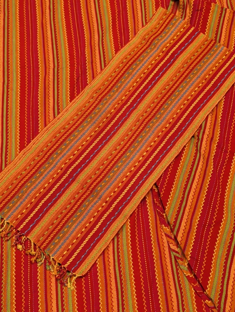 Set 2 Tablecloths & 1 Runner Oval Rectangle Fiesta Southwestern Red Bright