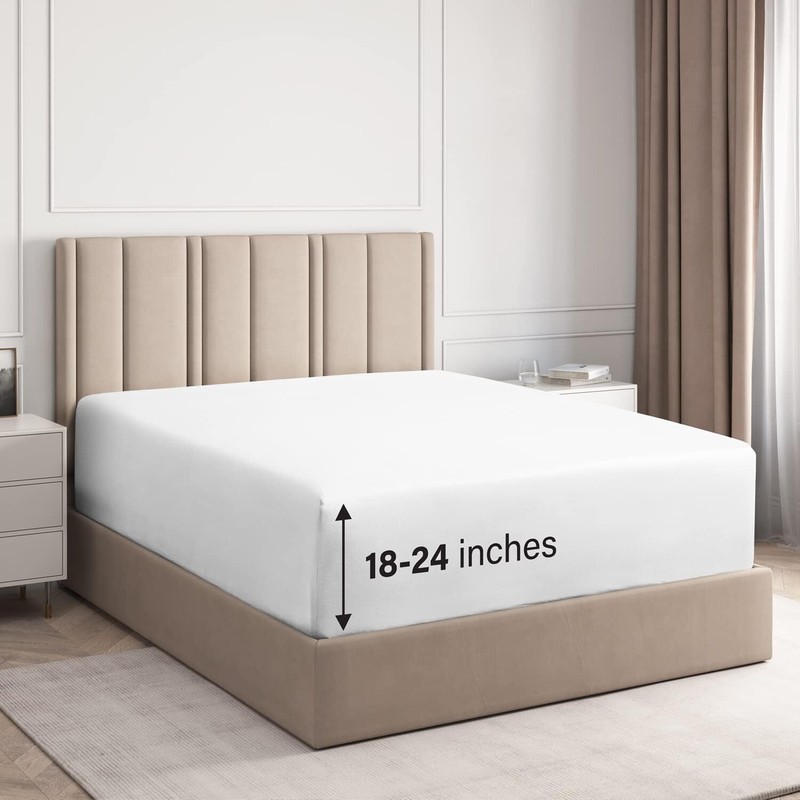 Extra Deep Pocket 400 Thread Count Fitted Sheet Only, 100% Cotton by CGK Linens gallery