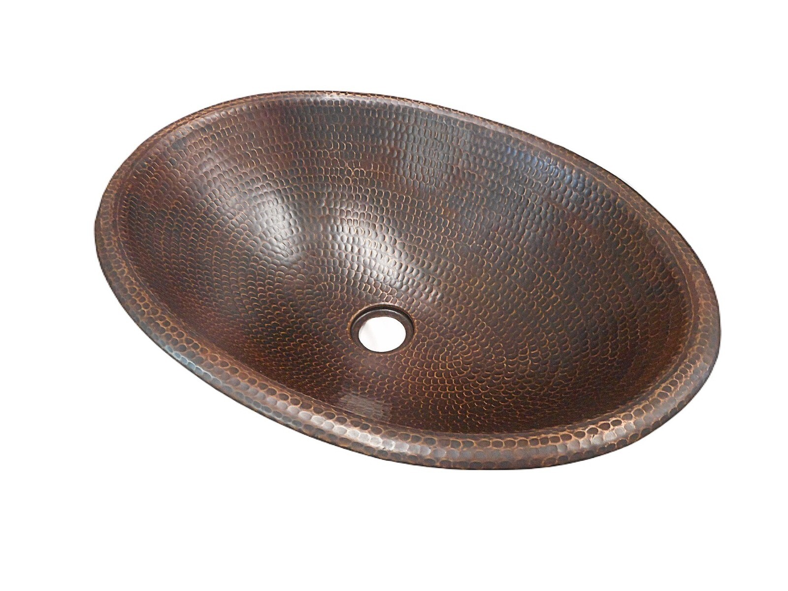 19" Oval Copper Drop-In Bathroom Sink Beautifully Highlighted in Brushed Sedona gallery