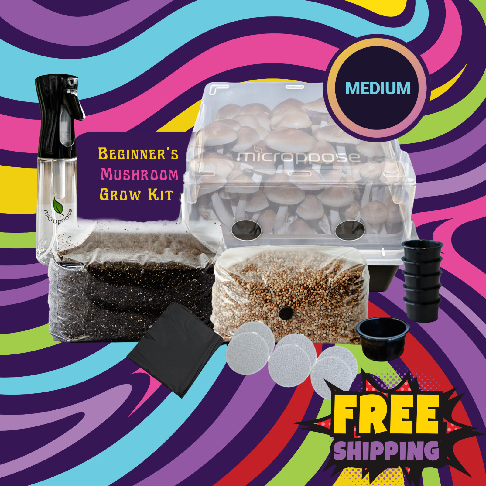 Medium Beginners Mushroom Grow Kit | Indoor Grow Kit w/ Bulk Substrate gallery