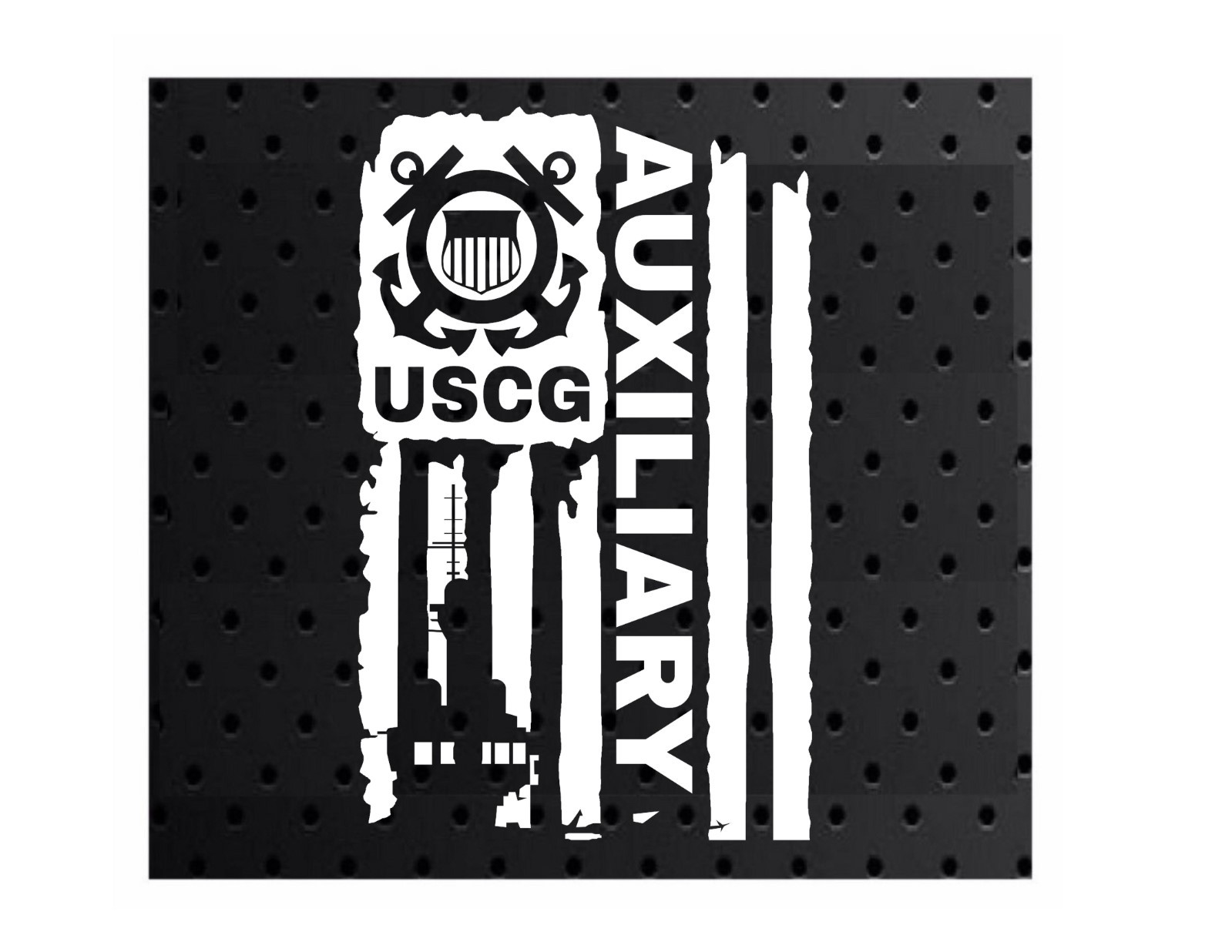 DISTRESSED UNITED STATES COAST GUARD FLAG AUXILIARY DECAL STICKER 5.0" x 7.7" gallery