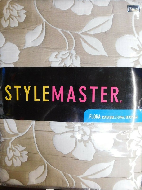 Stylemaster Flora Reversible Bedspread Only, Twin,Taupe gallery