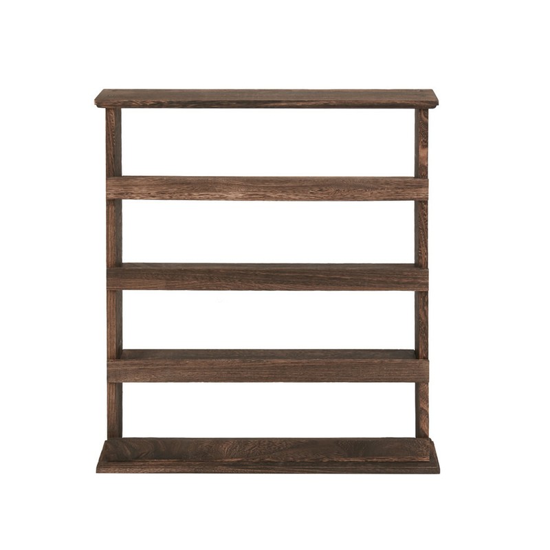 Rustic Torched Wood Wall-Mounted 4-Tier Spice Rack Hanging Spice Shelf Storage gallery