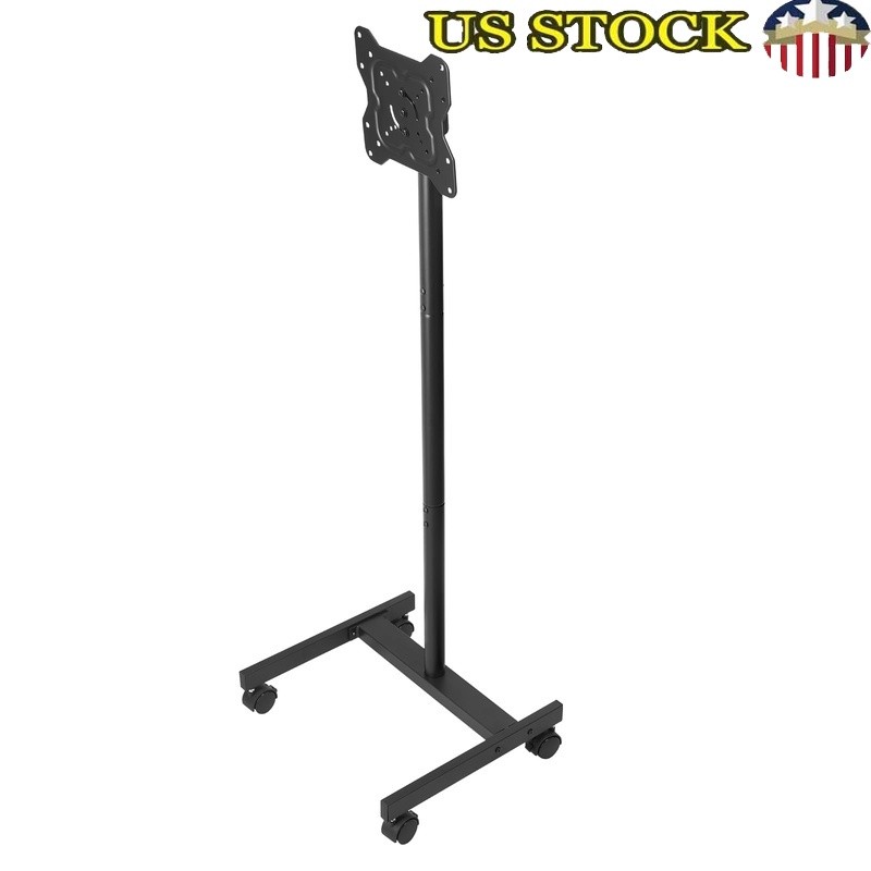 Mobile TV Stand W/ Wheels Adjustable Height 17-55 Inch Displays VESA Compatible gallery