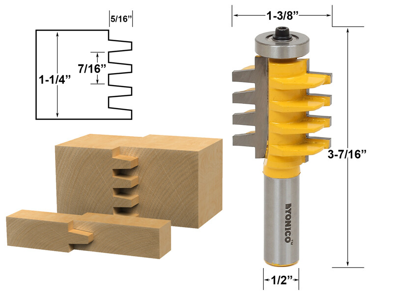 1-1/4" Finger Joint Router Bit - 1/2" Shank - Yonico 15131 gallery
