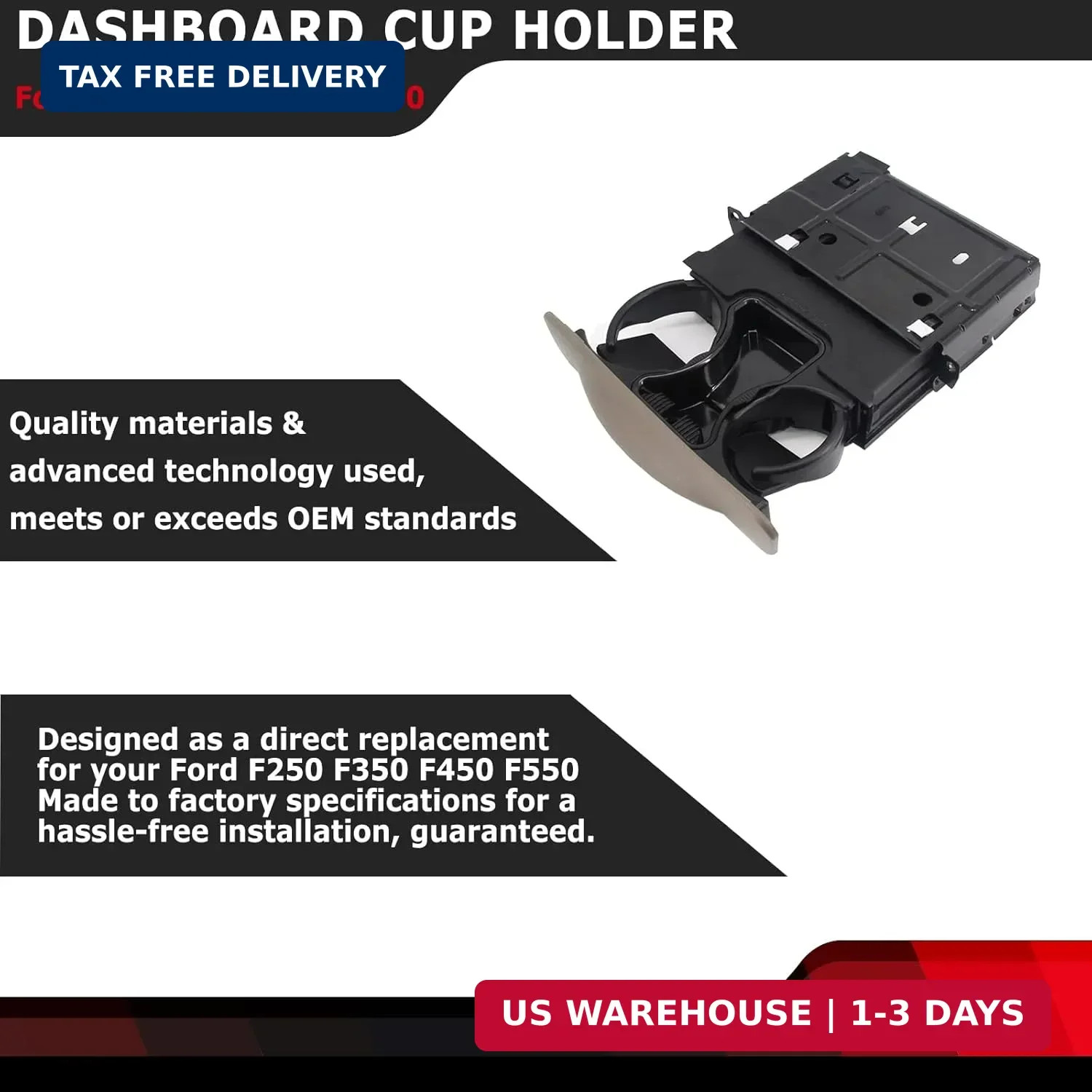 FEXON Dash Dashboard Cup Holder Compatible with Ford F250 F350 F450 F550 Super D gallery