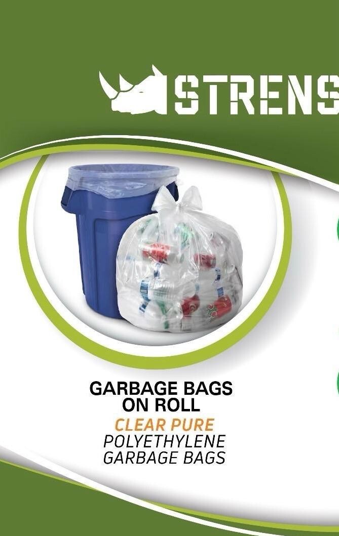 Plastic 13 Gallon Ultra Strong Heavy Duty Trash Bags 1000 Count Bulk (Clear) gallery