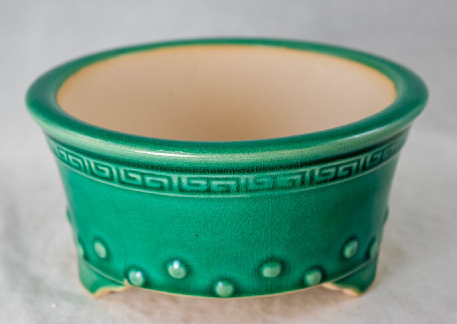 Fine Green Cactus & Succulent Planter, Drum Bonsai Pot + Mesh - 6.25"x 6.25"x 3" gallery