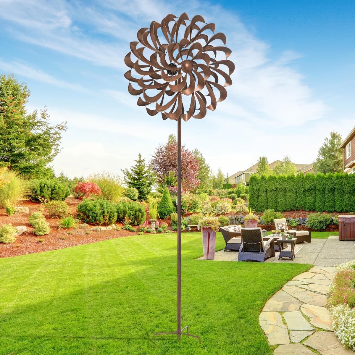 Classic Pinwheel Wind Spinner - Copper Brass Focal Point Garden Yard Patio Decor gallery