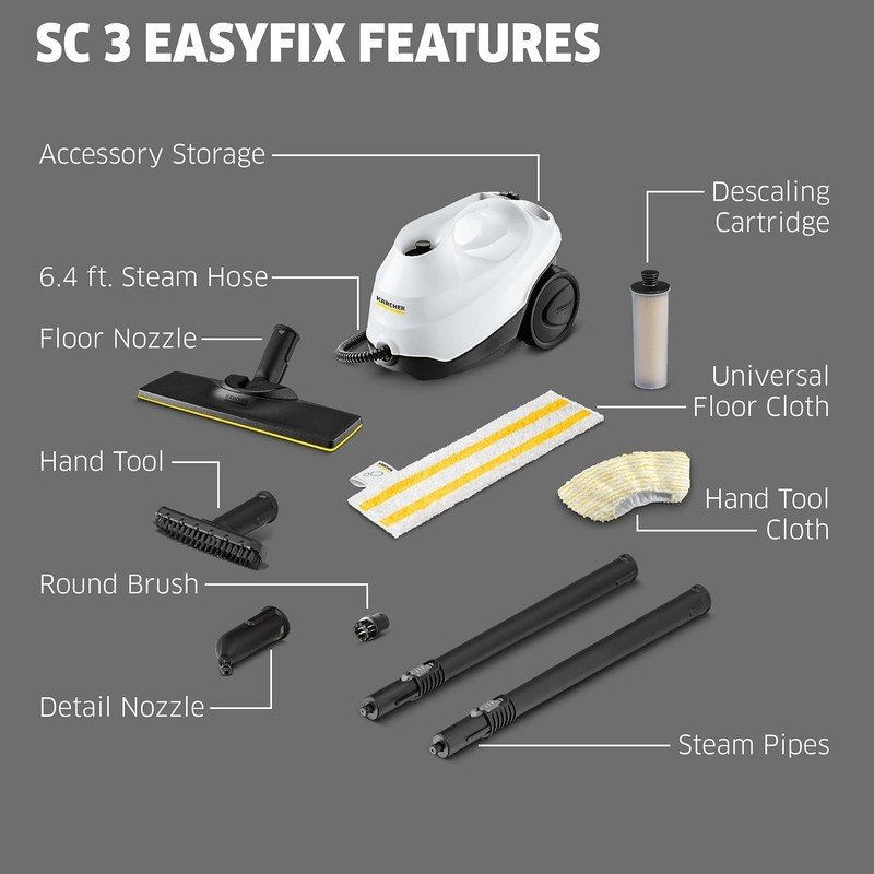 SC 3 Easy Fix Steam Cleaner: Effortless Chemical-Free Cleaning for Hard Surfaces gallery