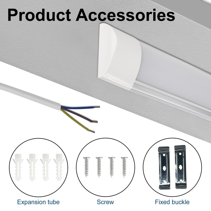 Colmeguna 2 Pack 3FT LED Batten Light, Ultra-Thin Ceiling Surface Mounted, 30... gallery