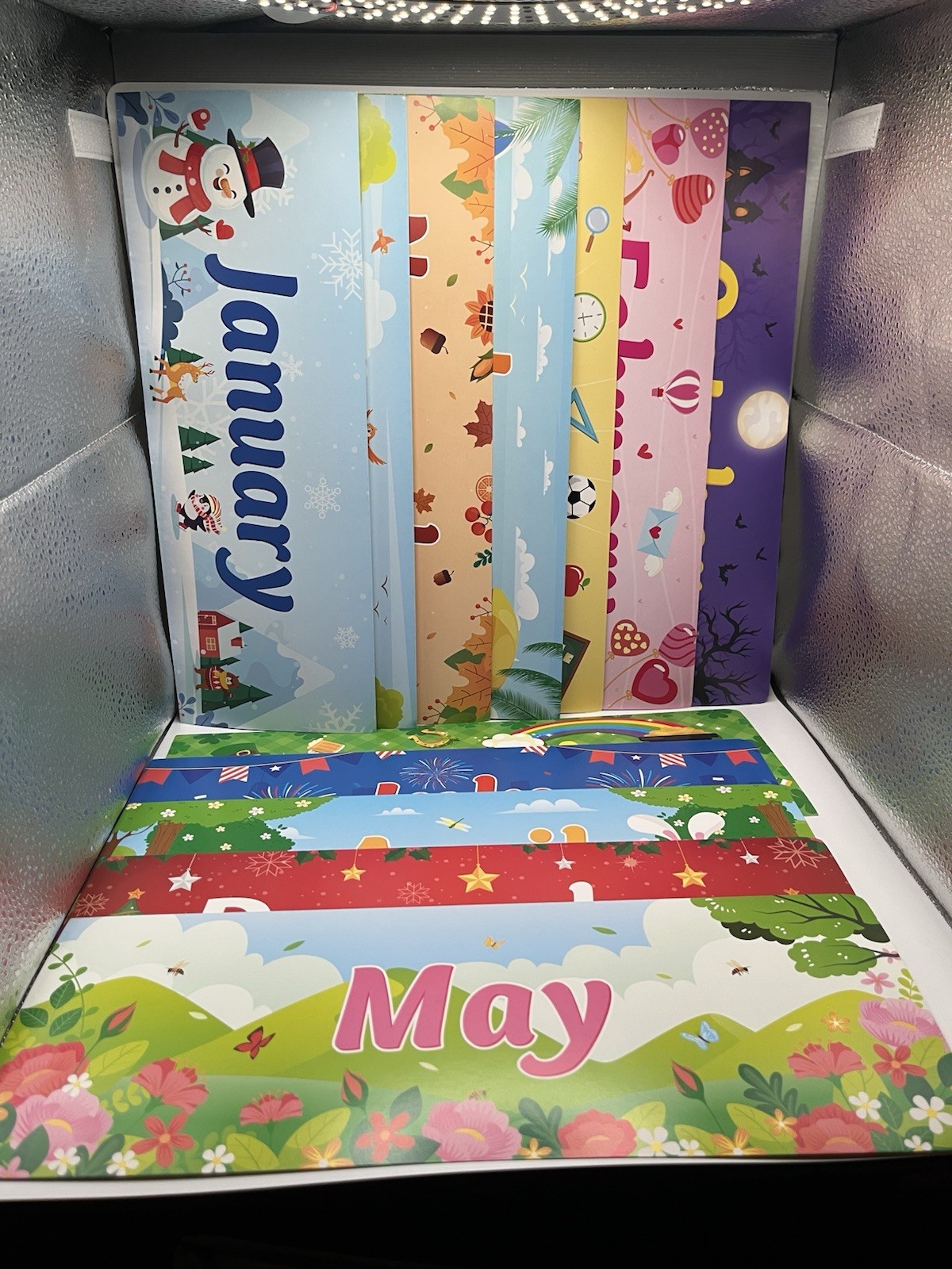 48 Pack Holiday Monthly Headliners 12 Months of The Year Bulletin Board Set gallery